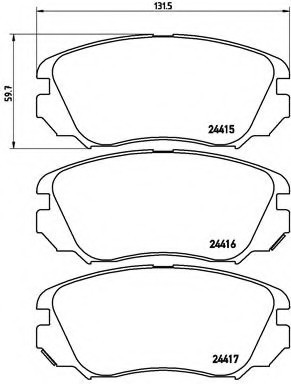 P59054 BREMBO (Германия) Гальмівні колодки дискові BREMBO