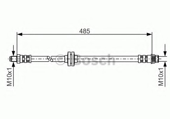 1 987 476 827_шланг тормозной передний! L=485 \ Renault Clio/Modus all 05> 1987476827 BOSCH