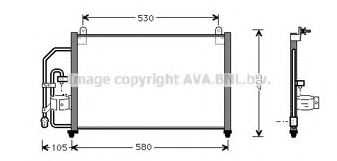 DW5012 AVA COOLING Радиатор кондиционера Ланос/Сенс (б/рессивера) (пр-во NISSENS) AVA