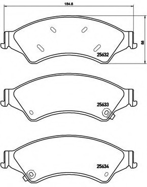 P24153 BREMBO (Германия) P24153_колодки дисковые передние! ford ranger, mazda bt-50 2.2tdci3.2tdci 11> P24153 BREMBO