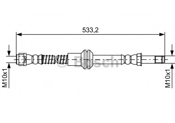 1987481609 BOSCH 1 987 481 609_шланг тормозной передний! \ MB C218 11>/W212/S212 09> L=535 1987481609 BOSCH