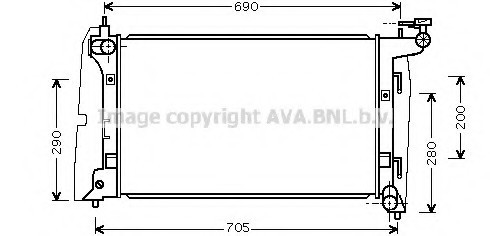 TOA2290 AVA COOLING Радиатор охлаждения двигателя Toyota Corolla 1,6i 01>07