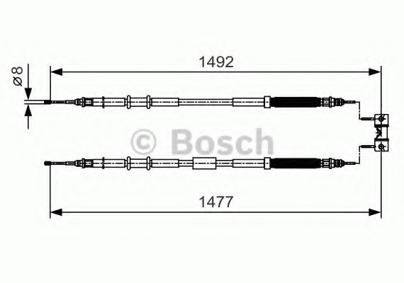 1987482038 BOSCH 1 987 482 038_трос ручника! l=14921477 opel corsa d 1.0-1.41.3cdti 06> 1987482038 BOSCH
