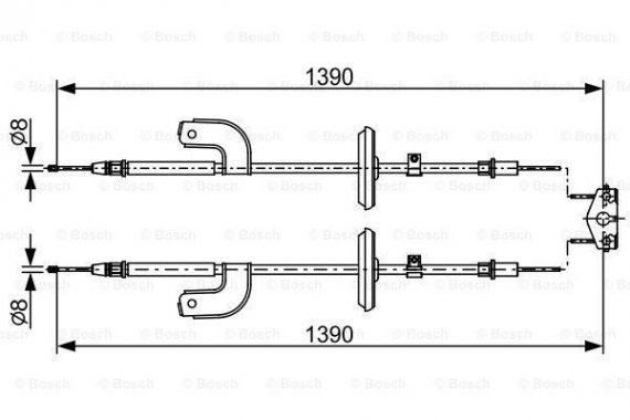 1987482459 BOSCH 1 987 482 459_трос ручника! L=1390 \ Chevrolet Aveo 1.2-1.6/1.3D 11> 1987482459 BOSCH