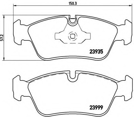 P06035 BREMBO (Германия) P06035_=384 60 !колодки дисковые п. \ BMW E87/E90/E91 1.8/2.0i/2.0D 04> P06035 BREMBO