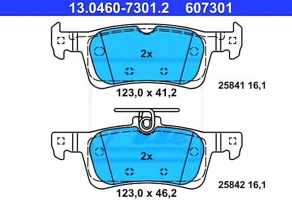 13.0460-7301.2_колодки дисковые з.! \ Peugeot 308 1.2/1.6/1.6HDI 13> 13046073012 ATE