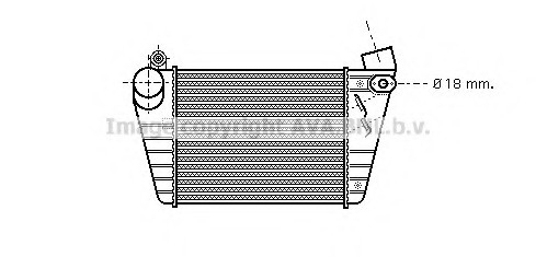 AI 4185 AVA COOLING Інтеркулер Audi A3 (96-)/Seat Leon (02-)/Skoda Octavia (01-)/VW Golf (96-) 1.8T,