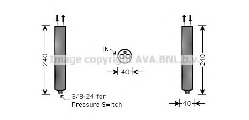 DND267 AVA COOLING Осушитель кондиционера NISSAN ALMERA/PRIMERA 1.5-2.0/X-TRAIL 2.0/2.5D 00- DND267 AVA