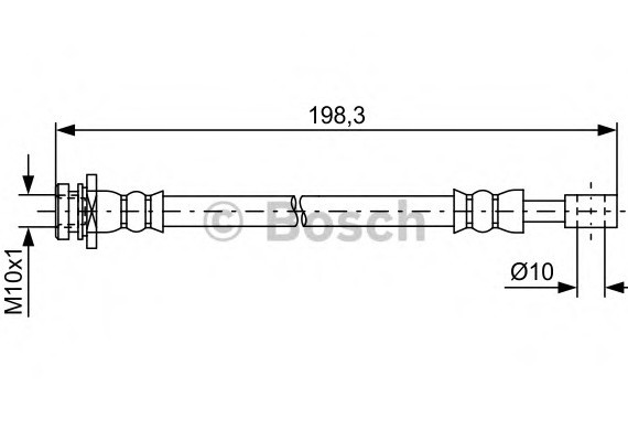 1987481630 BOSCH Шланг тормозной SUZUKI SX4 (пр-во Венгрия) 06-/SWIFT 10- 200мм.зад. 1987481630 BOSCH