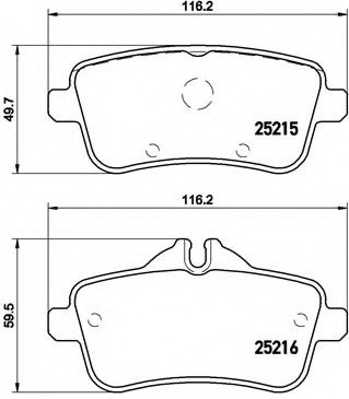 P50101 BREMBO (Германия) P50101_колодки дисковые задние! \ MB W166/X166 ML 63AMG/GL 63 AMG 11> P50101 BREMBO