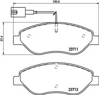 P23145 BREMBO (Германия) P23145_колодки дисковые передние! \ Alfa Romeo Mito, Fiat Bravo 07> P23145 BREMBO