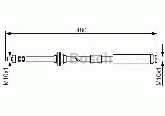 1 987 476 824_!шланг торм. пер. \ Fiat Punto 1.2-1.9D 99> L=480 1987476824 BOSCH