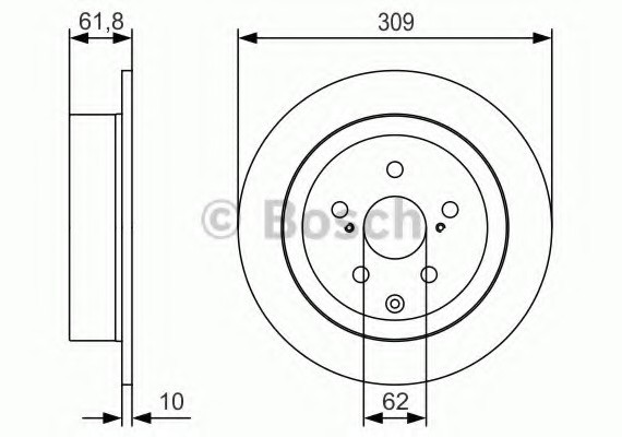 0986479T04 BOSCH 0 986 479 T04_диск тормозной задний! \ Lexus RX 2.7-4.5 08> 0986479T04 BOSCH