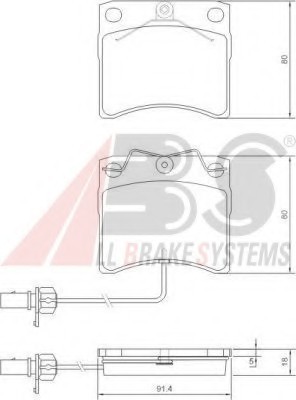 37144 ABS Гальмо колодки пер VW Transporter 99-&gt04 (15&quot вентил.диски) 37144 A.B.S.