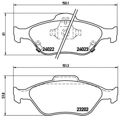 P83085 BREMBO (Германия) Колодки toyota yaris scp9_, nsp9_, ksp9_, ncp9_, zsp9_ 1105=> P83085 BREMBO