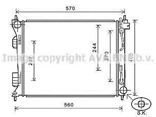 HY2270 AVA COOLING Радіатор охолодження двигуна Hyundai Accent (11-17) 1.6 CRDi AT (HY2270) AVA