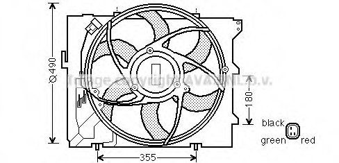 BW7523 AVA COOLING AVA BW7523_вентилятор охлаждения! \ BMW E81/E90/E91 1.6-3.3 05> BW7523 AVA