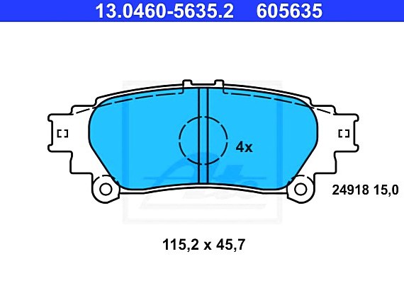 13046056352 Ate 13.0460-5635.2_колодки дисковые задние! \ Lexus RX 350 09> 13046056352 ATE