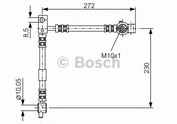 1987476361 BOSCH Шланг тормозной NISSAN PRIMERA 1.6-2.2 02- 272мм передний 1987476361 BOSCH