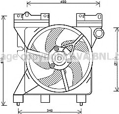 CN7547 AVA COOLING Вентилятор радиатора CITROEN BERLINGO/PEUGEOT PARTNER (96-) (пр-во AVA)