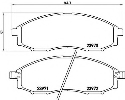 P56049 BREMBO (Германия) Колодки гальмівні дискові передні NISSAN: PICK UP (D22) 97- P56049 BREMBO