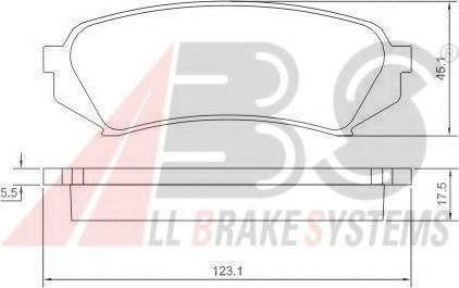 37226 ABS Колодка гальм. LEXUS-TOYOTA LX470-LANDCRUISER 100 задн. (пр-во ABS) 37226