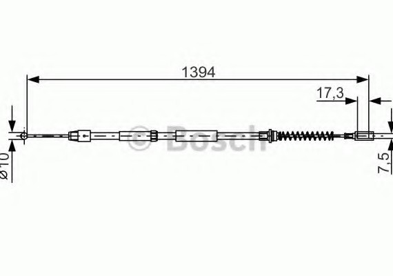 1987482033 BOSCH 1 987 482 033_трос ручного!тормоза L=1394,d=10 \ MB,VAG 1987482033 BOSCH