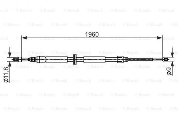 Фото трос ручного тормоза RENAULT GRAND SCENIC 1960мм прав. 1987482432 BOSCH 1987482432 BOSCH 1987482432 BOSCH Трос ручного тормоза RENAULT GRAND SCENIC 1960мм прав. 1987482432 BOSCH