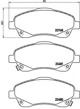 P83046 BREMBO (Германия) Колодки toyota corolla verso zer_, zze12_, r1_ 1005-0309 P83046 BREMBO