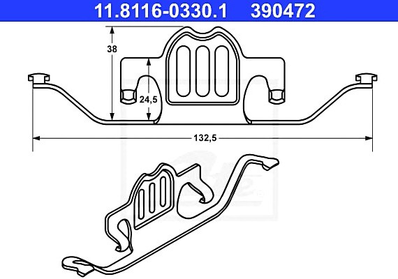 11811603301 Ate Пружина крепления торм. колодок bmw 5,7x3.5-серии e39 11811603301 ATE