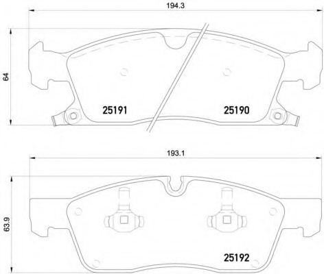 P37017 BREMBO (Германия) Колодки гальмівні дискові JEEP: GRAND CHEROKEE IV 10- P37017 BREMBO