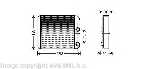 VO6129 AVA COOLING Радиатор отопителя MITSUBISHI CARISMA 1.3-1.8/1.9D 95-03 VO6129 AVA