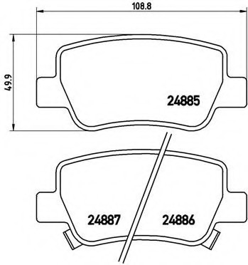 P83112 BREMBO (Германия) Колодки зад toyota avensis saloon zrt27, adt27 1111=> P83112 BREMBO