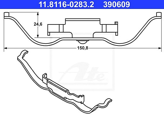 11811602832 Ate Пружина крепления торм. колодок range rover 05-12 11811602832 ATE