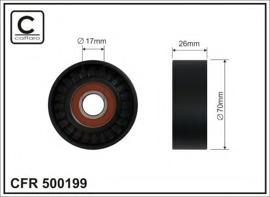 500199 CAFFARO Ролик  натяжний без кронштейна