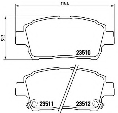 P83051 BREMBO (Германия) Колодки toyota yaris verso _nlp2_, _ncp2_ 1201-0905 P83051 BREMBO