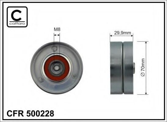 500228 CAFFARO Ролик п/клин. ремня металл. VW LT28-35, LT28-46 II 500228 CAFFARO