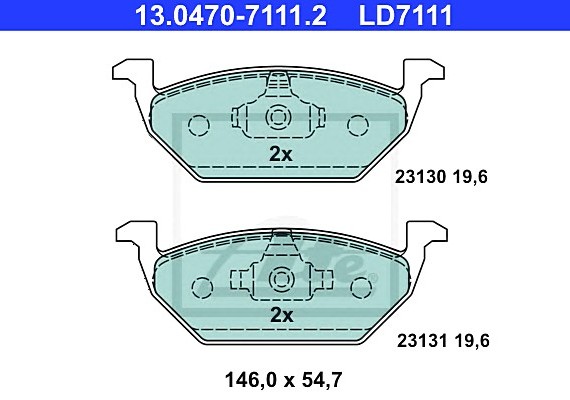 13047071112 Ate Колодки тормозные дисковые, комплект аte ceramic 13047071112 ATE