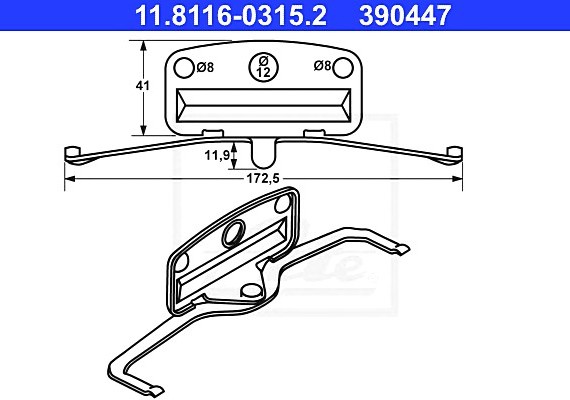 11811603152 Ate Пружина крепления торм. колодок bmw 3,5,7-серии 11811603152 ATE