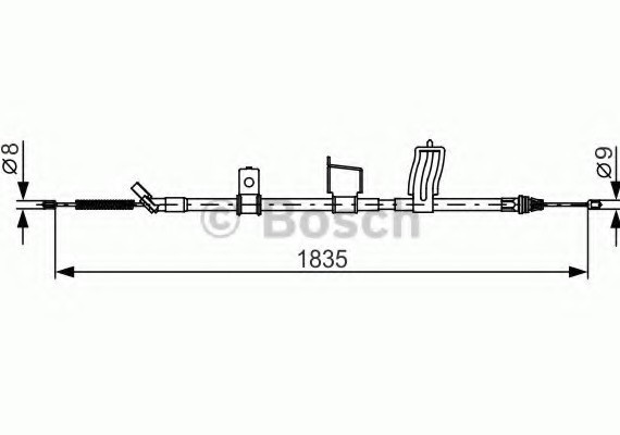 1987482341 BOSCH Трос стояночного тормоза NISSAN QASHQAI 1835мм 1987482341 BOSCH