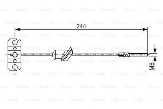 1987482514 BOSCH Трос ручного тормоза MITSUBISHI L200 05- 244мм 1987482514 BOSCH