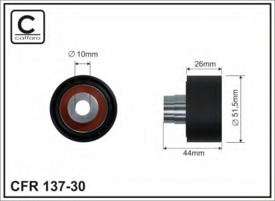 13730 CAFFARO Ролик п/клин. ремня PSA Berlingo, 206, FO Fusion 13730 CAFFARO