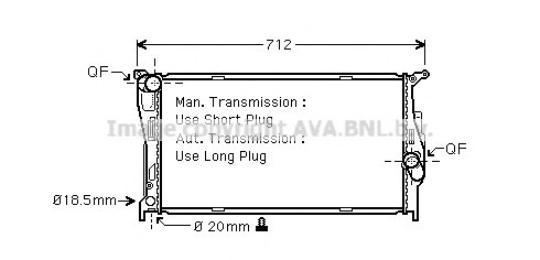 BWA2293 AVA COOLING Радиатор BMW E81/E87/E90/F25 2.0-3.0/2.0D-3.0D 05- BWA2293 AVA