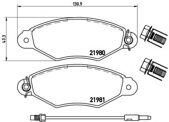 P56038 BREMBO (Германия) К-Т ТОРМ. КОЛОДОК FR NI KUBISTAR, RE KANGOO 01- P56038 BREMBO