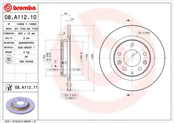 08A11211 BREMBO (Германия) Диск тормозной brembo painted disc 08.a112.11 08A11211 BREMBO