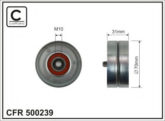 500239 CAFFARO Ролик п/клин. ремня металл. MA 6(GH), CX-7 2.2D 500239 CAFFARO