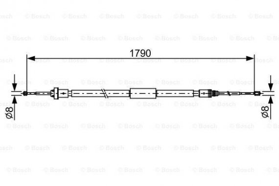 1987482495 BOSCH Трос ручного тормоза PEUGEOT 208 12- 1790мм 1987482495 BOSCH