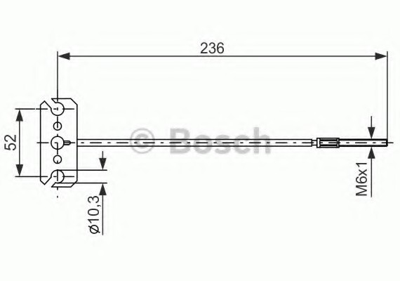 1987477226 BOSCH Трос ручного тормоза X-TRAIL/PRIMERA 236мм 1987477226 BOSCH