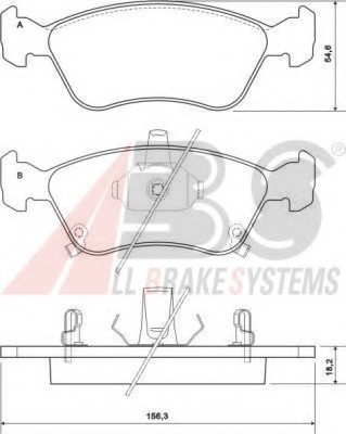 37029 ABS Колодки гальмівні передні Toyota Avensis T220 37029 A.B.S.