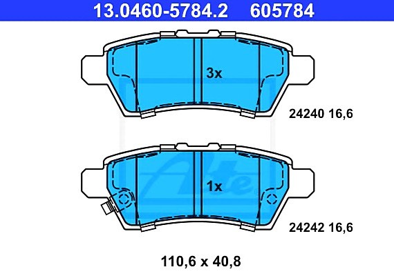 13046057842 Ate Колодки зад.nissan patfinder (r51) 2005=> 13046057842 ATE